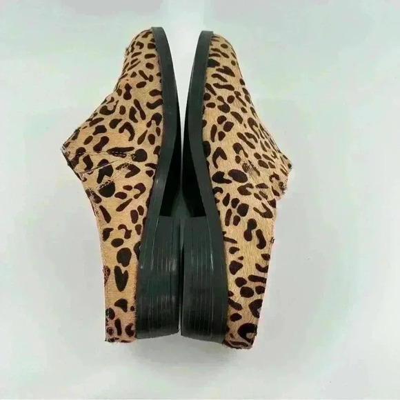 David Tate flats size 8.5 W brown cheetah print calf hair slip on mules clogs - Picture 6 of 13